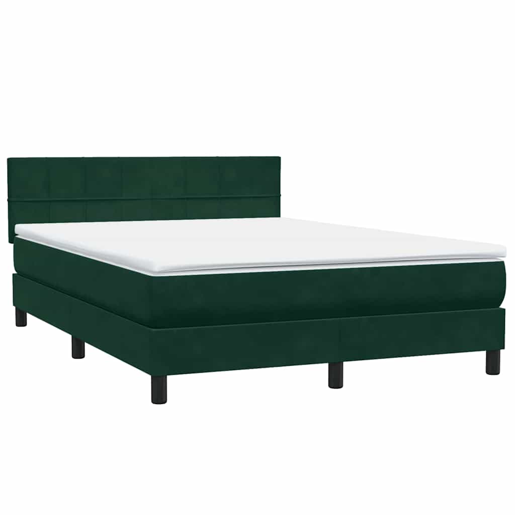 Boxspring met matras en LED fluweel donkergroen 160x210 cm is nu te koop bij PeponiXL, paradijselijk wonen!