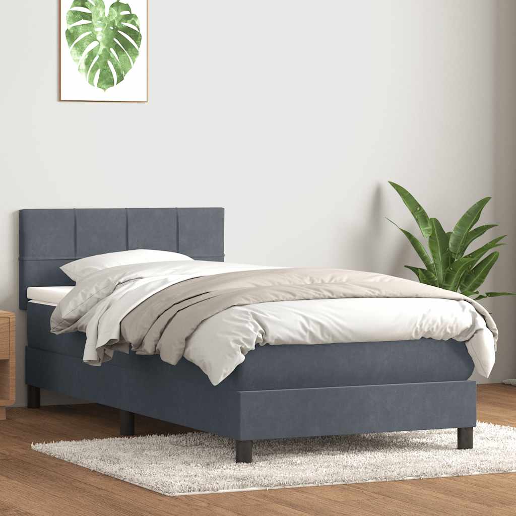 Boxspring met matras en LED fluweel donkergrijs 80x220 cm is nu te koop bij PeponiXL, paradijselijk wonen!