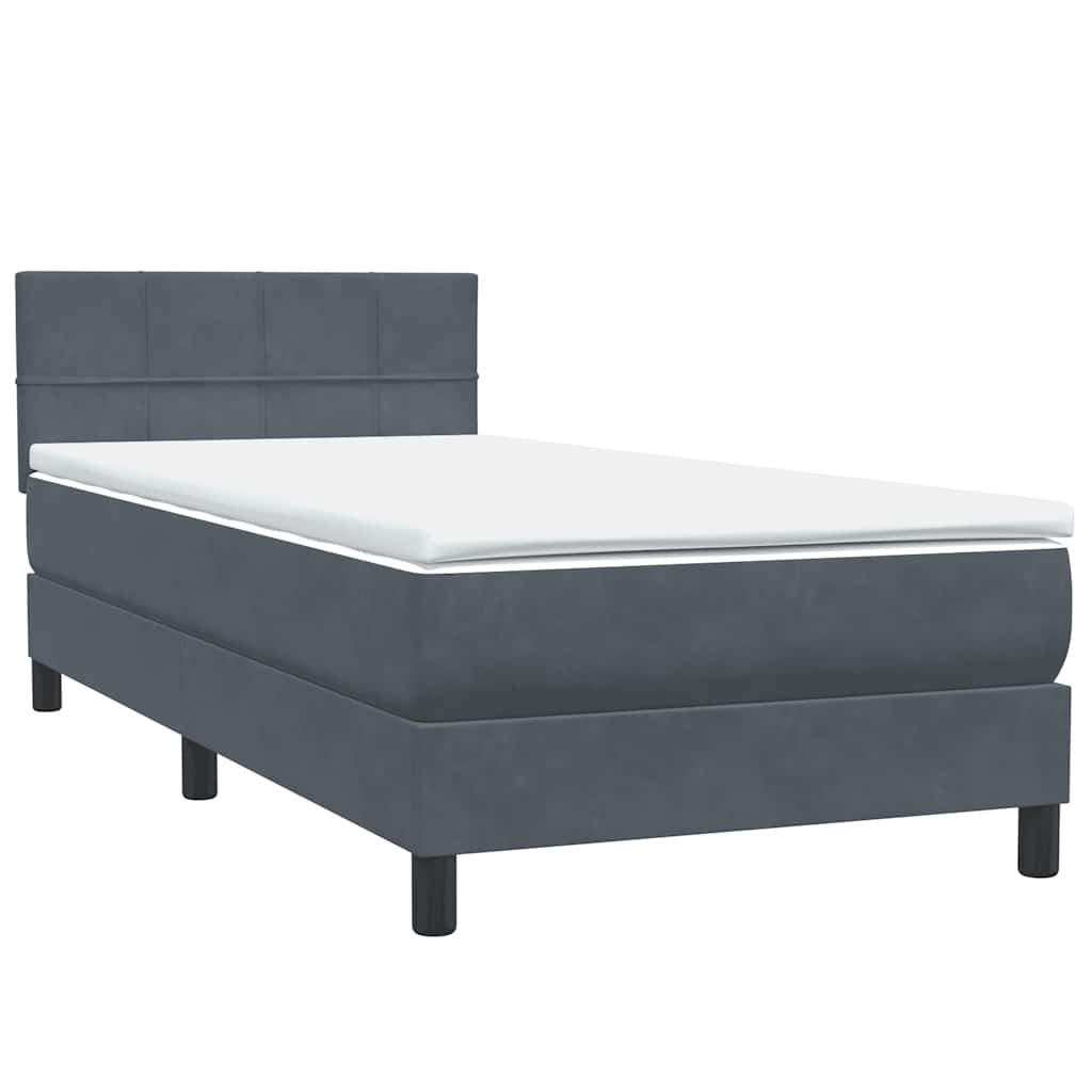 Boxspring met matras en LED fluweel donkergrijs 80x220 cm is nu te koop bij PeponiXL, paradijselijk wonen!