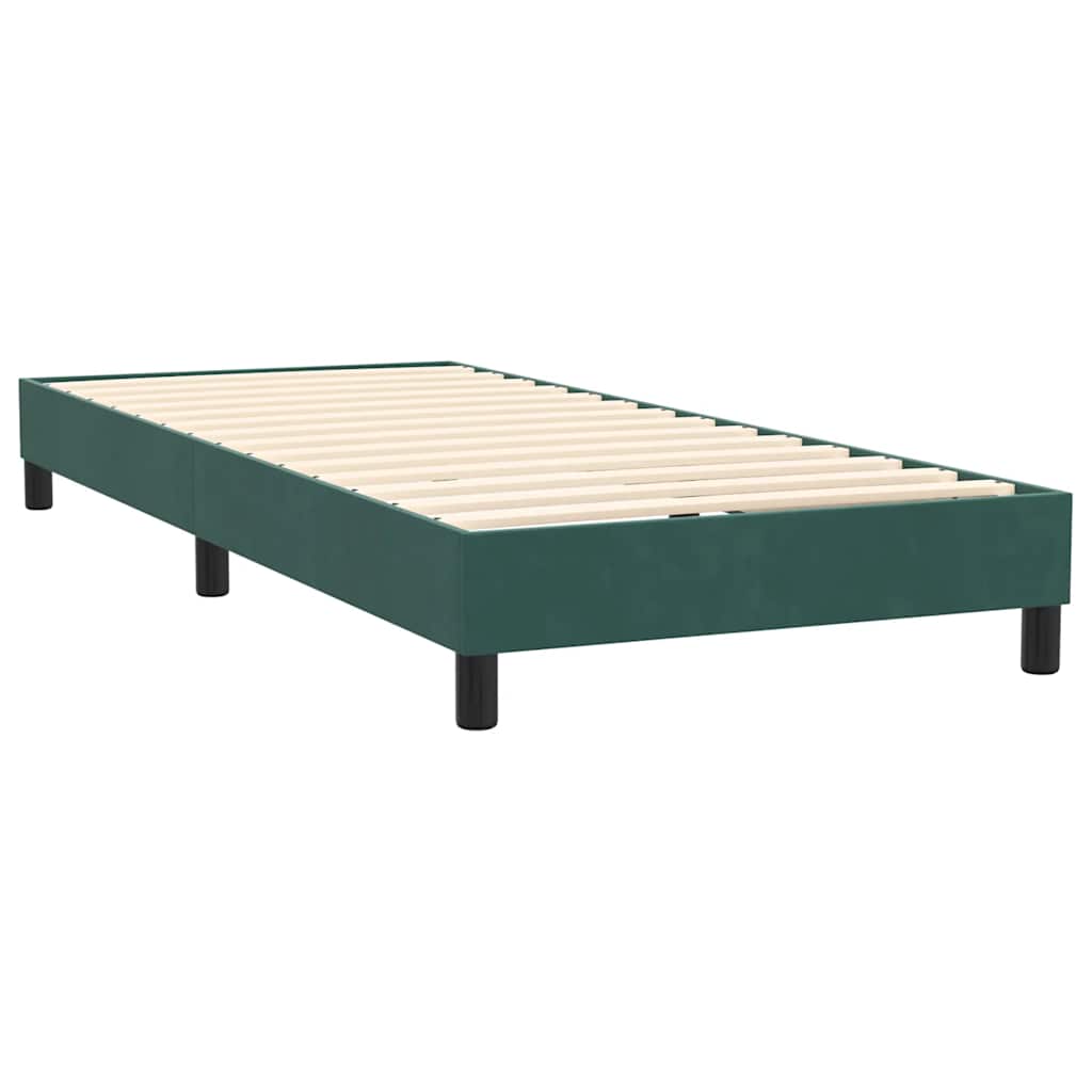 Boxspring met matras en LED fluweel donkergroen 90x220 cm