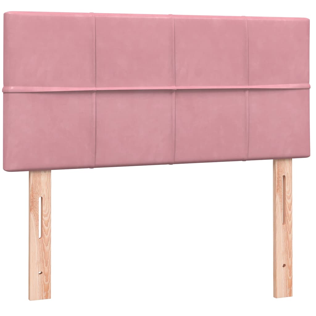 Boxspring met matras en LED fluweel roze 90x220 cm