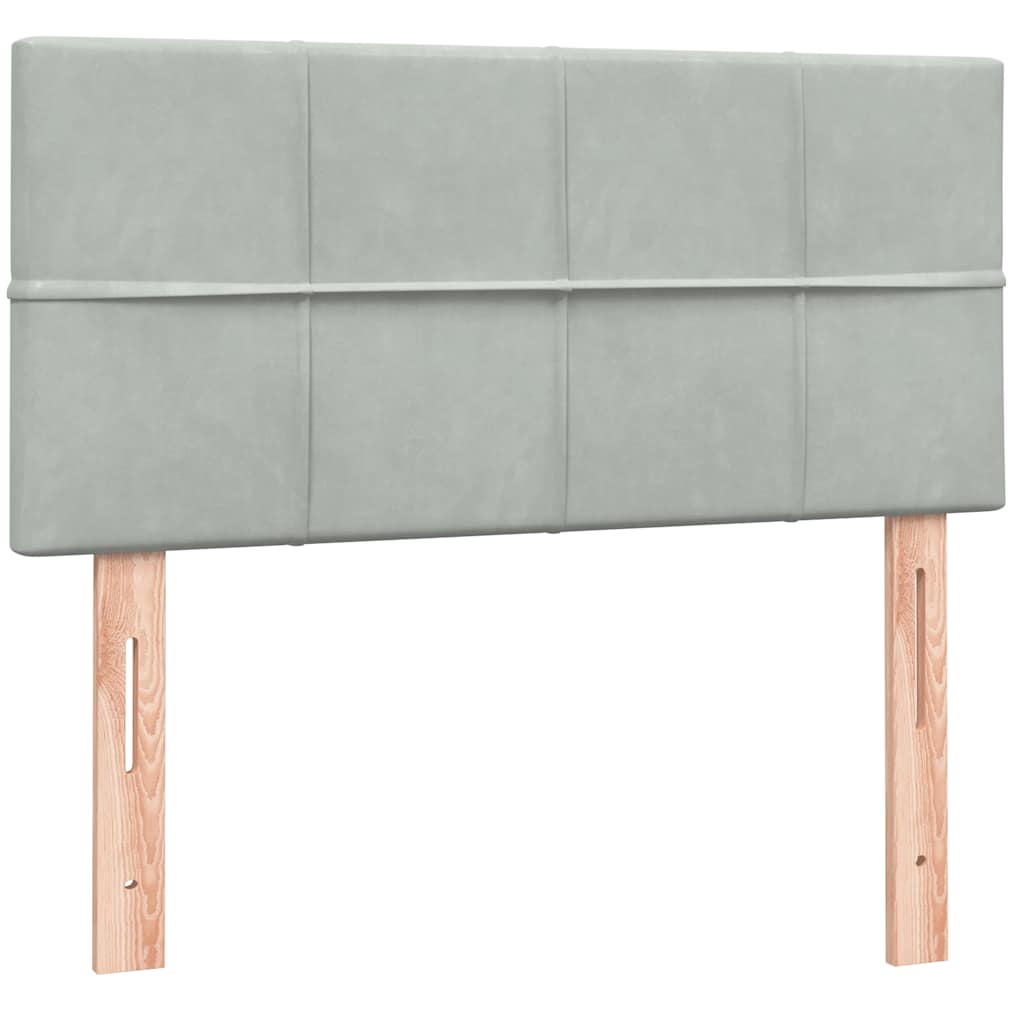 Boxspring met matras en LED fluweel lichtgrijs 100x220 cm