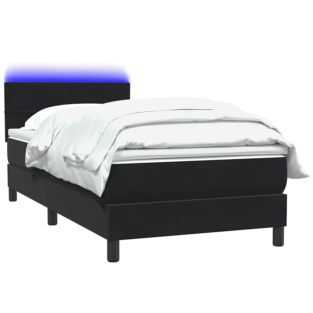 Boxspring met matras en LED fluweel zwart 100x220 cm