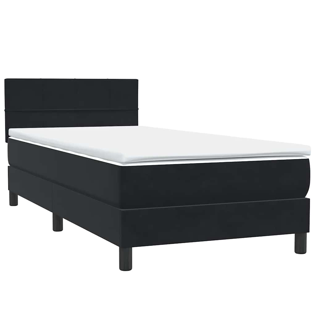 Boxspring met matras en LED fluweel zwart 100x220 cm