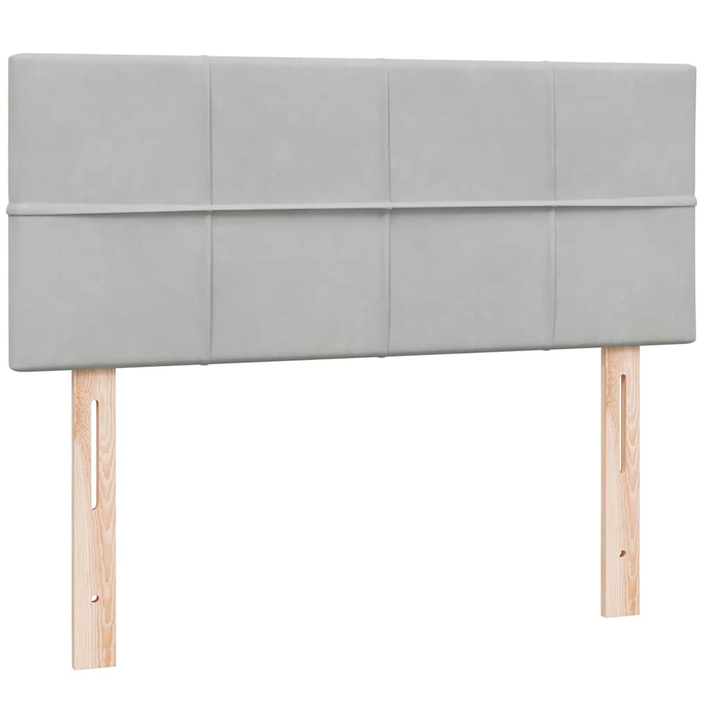 Boxspring met matras en LED fluweel lichtgrijs 120x220 cm