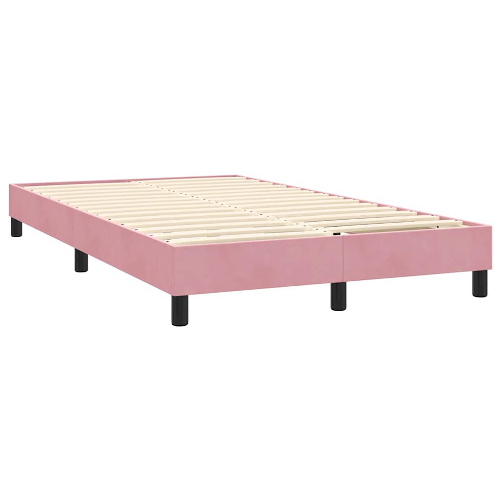 Boxspring met matras en LED fluweel roze 120x220 cm is nu te koop bij PeponiXL, paradijselijk wonen!