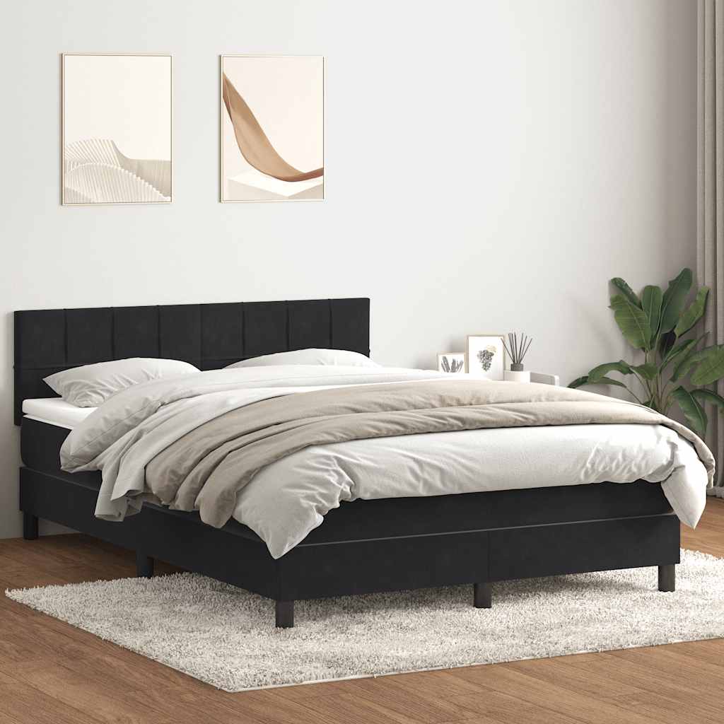 Boxspring met matras en LED fluweel zwart 160x220 cm