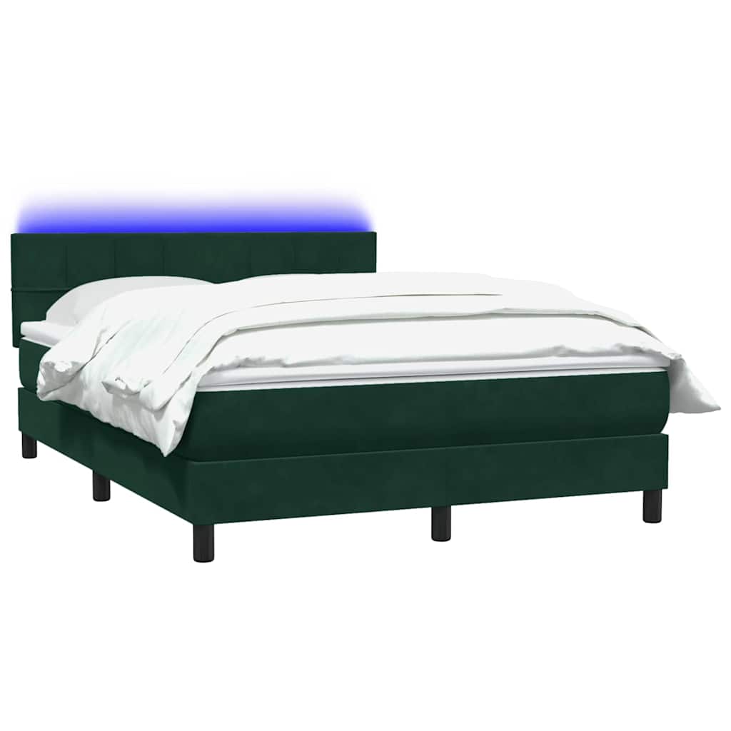Boxspring met matras en LED fluweel donkergroen 160x220 cm is nu te koop bij PeponiXL, paradijselijk wonen!