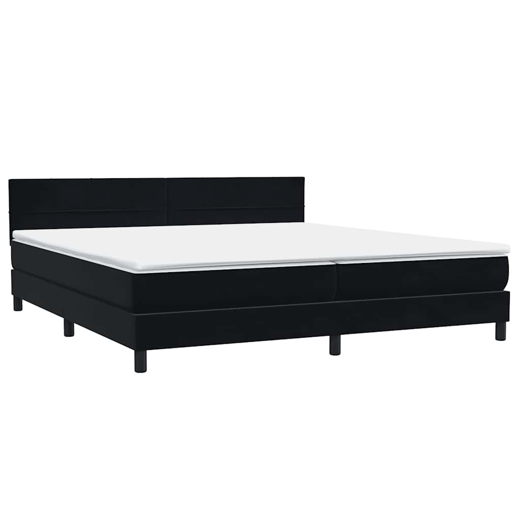 Boxspring met matras en LED fluweel zwart 180x220 cm is nu te koop bij PeponiXL, paradijselijk wonen!