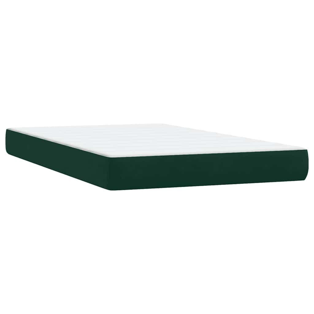 Boxspring met matras en LED fluweel donkergroen 120x210 cm