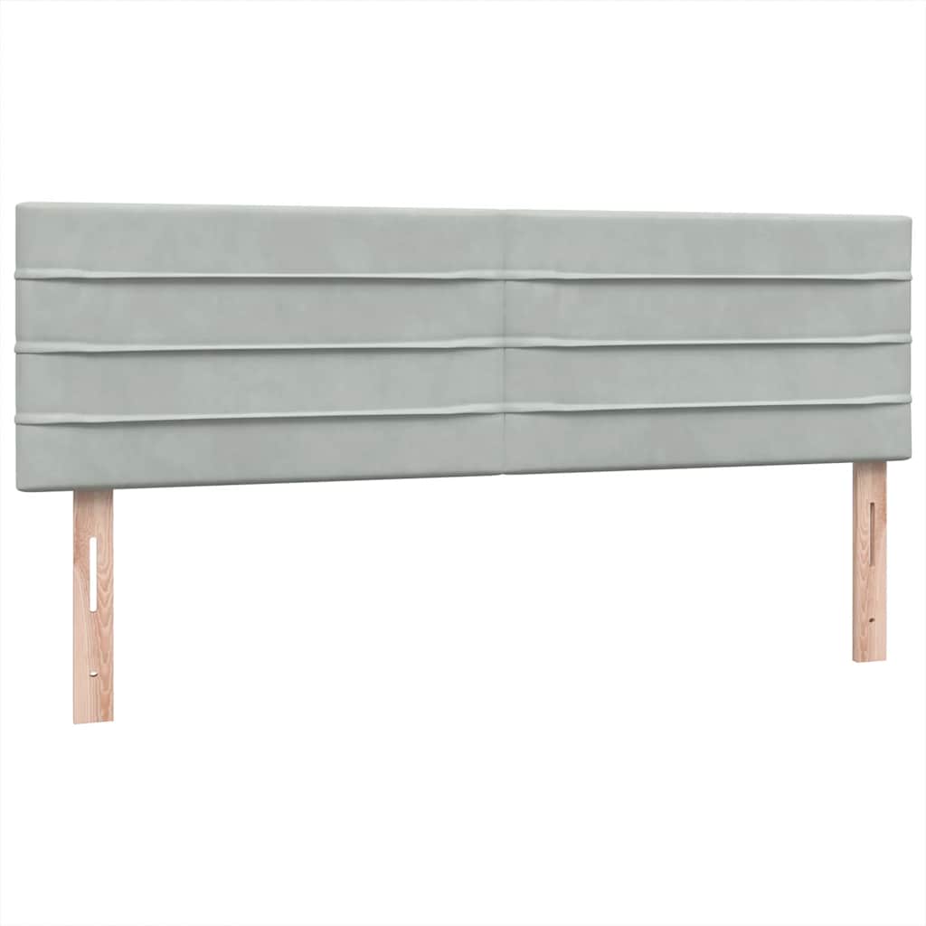 Boxspring met matras en LED fluweel lichtgrijs 140x210 cm