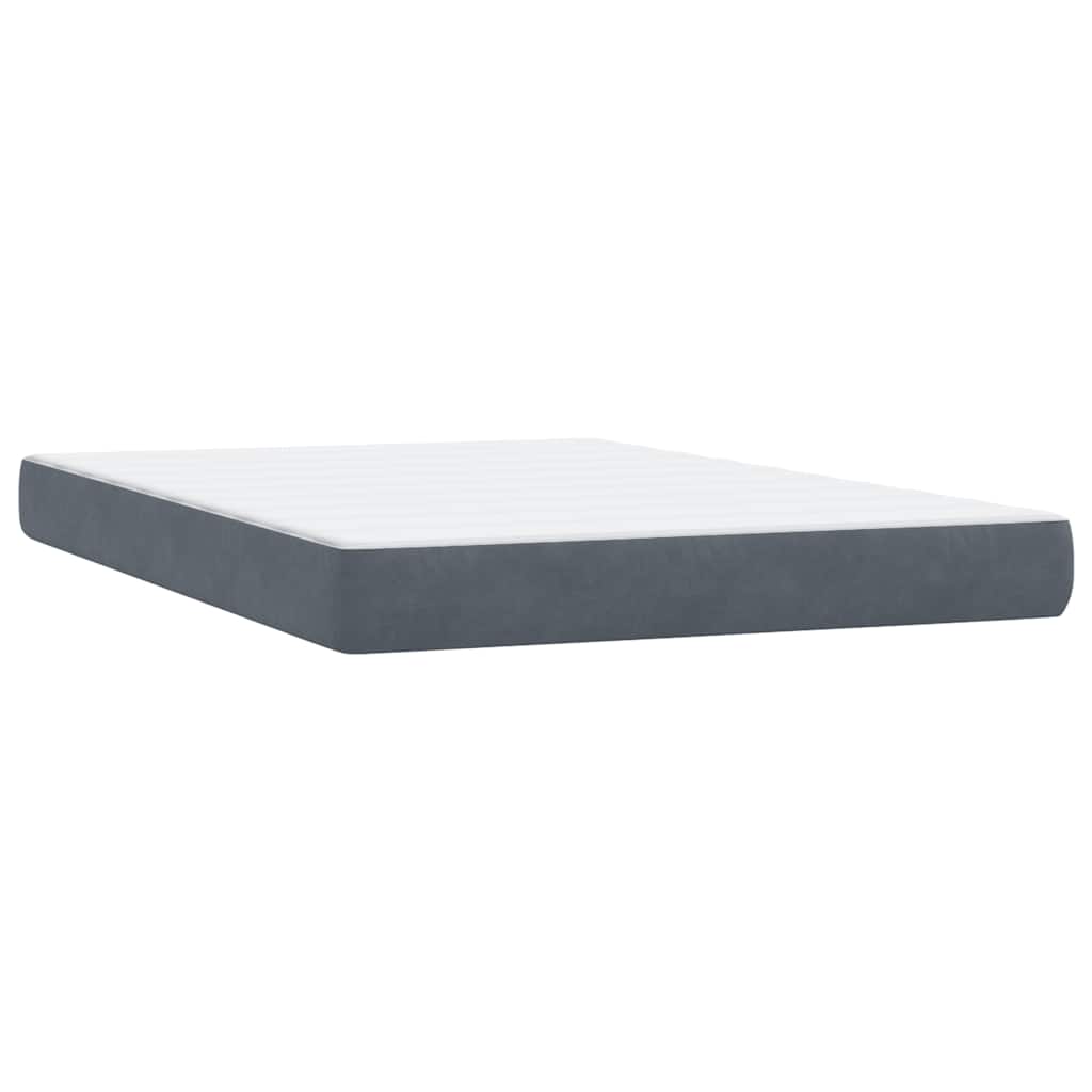Boxspring met matras en LED fluweel donkergrijs 140x210 cm