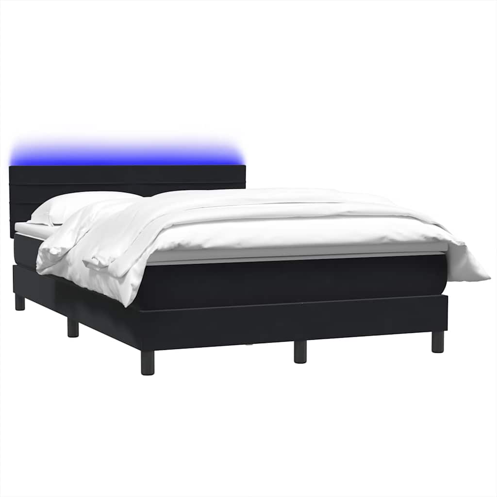 Boxspring met matras en LED fluweel zwart 140x210 cm