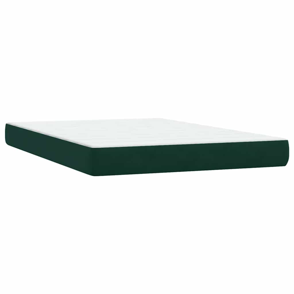 Boxspring met matras en LED fluweel donkergroen 140x210 cm