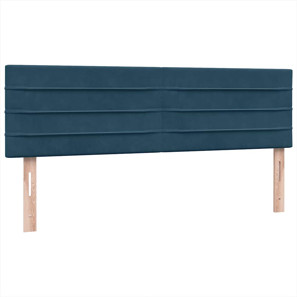 Boxspring met matras en LED fluweel donkerblauw 160x210 cm