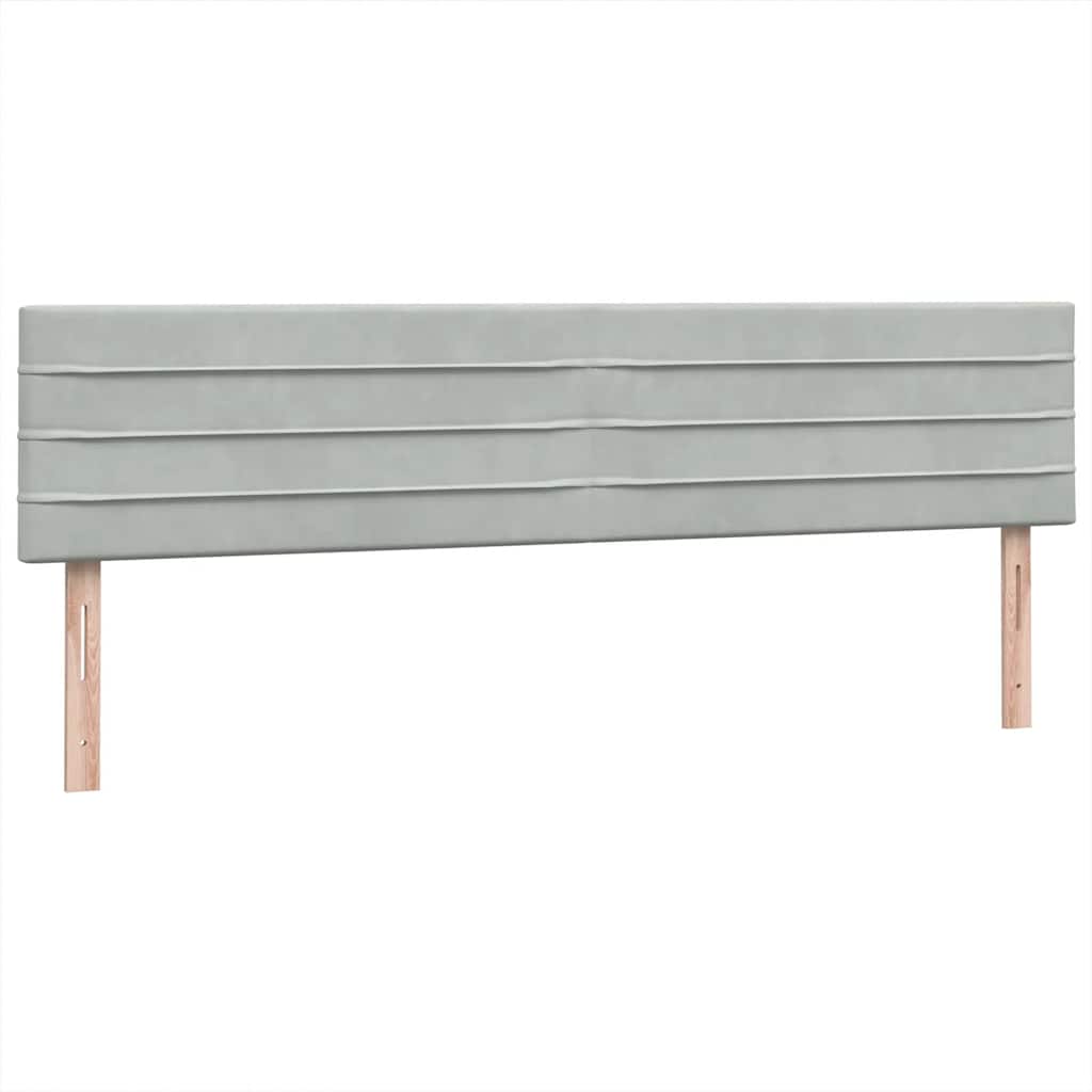 Boxspring met matras en LED fluweel lichtgrijs 180x210 cm
