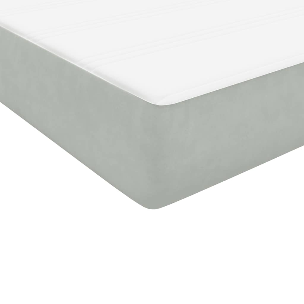 Boxspring met matras en LED fluweel lichtgrijs 180x210 cm