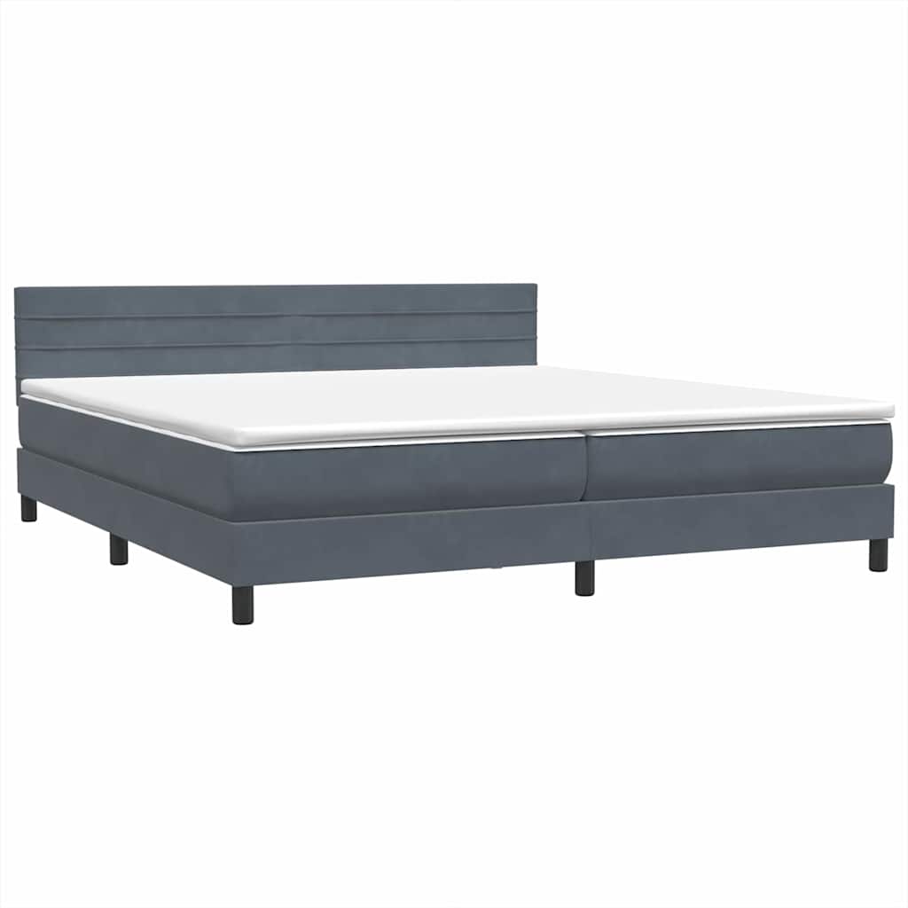 Boxspring met matras en LED fluweel donkergrijs 180x210 cm is nu te koop bij PeponiXL, paradijselijk wonen!