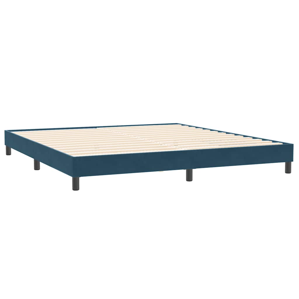 Boxspring met matras en LED fluweel donkerblauw 180x210 cm