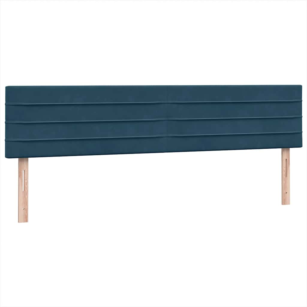 Boxspring met matras en LED fluweel donkerblauw 180x210 cm