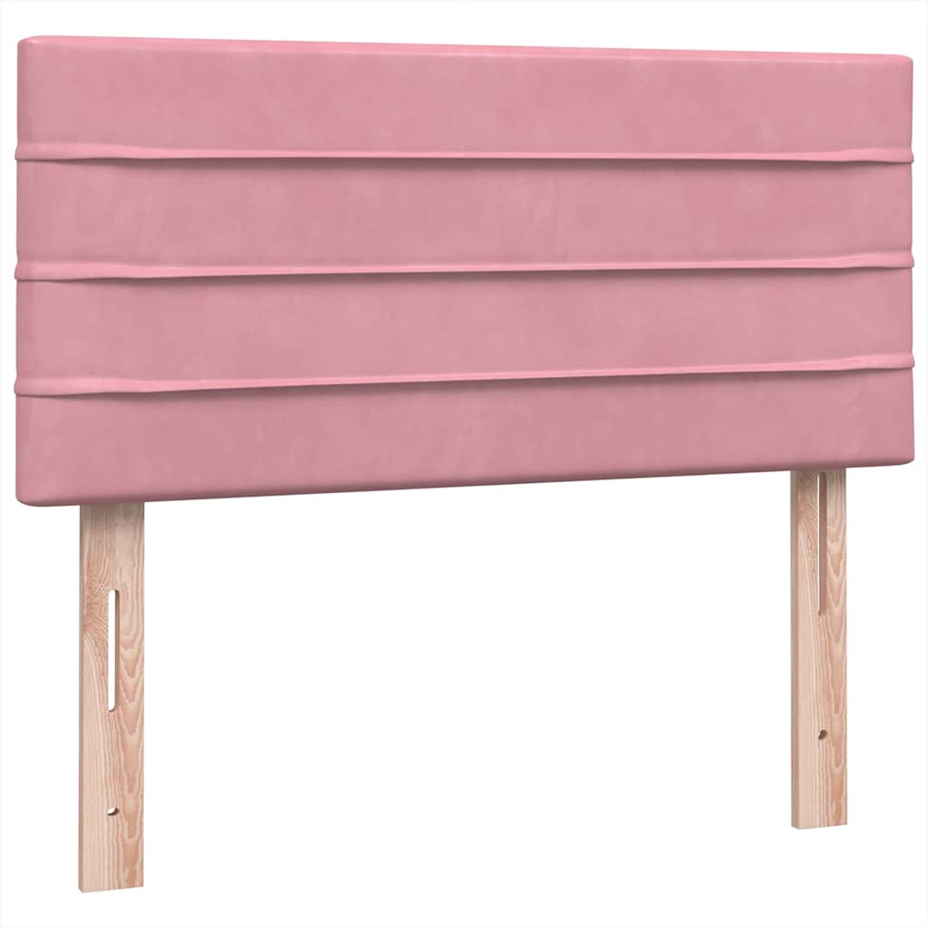 Boxspring met matras en LED fluweel roze 80x220 cm is nu te koop bij PeponiXL, paradijselijk wonen!