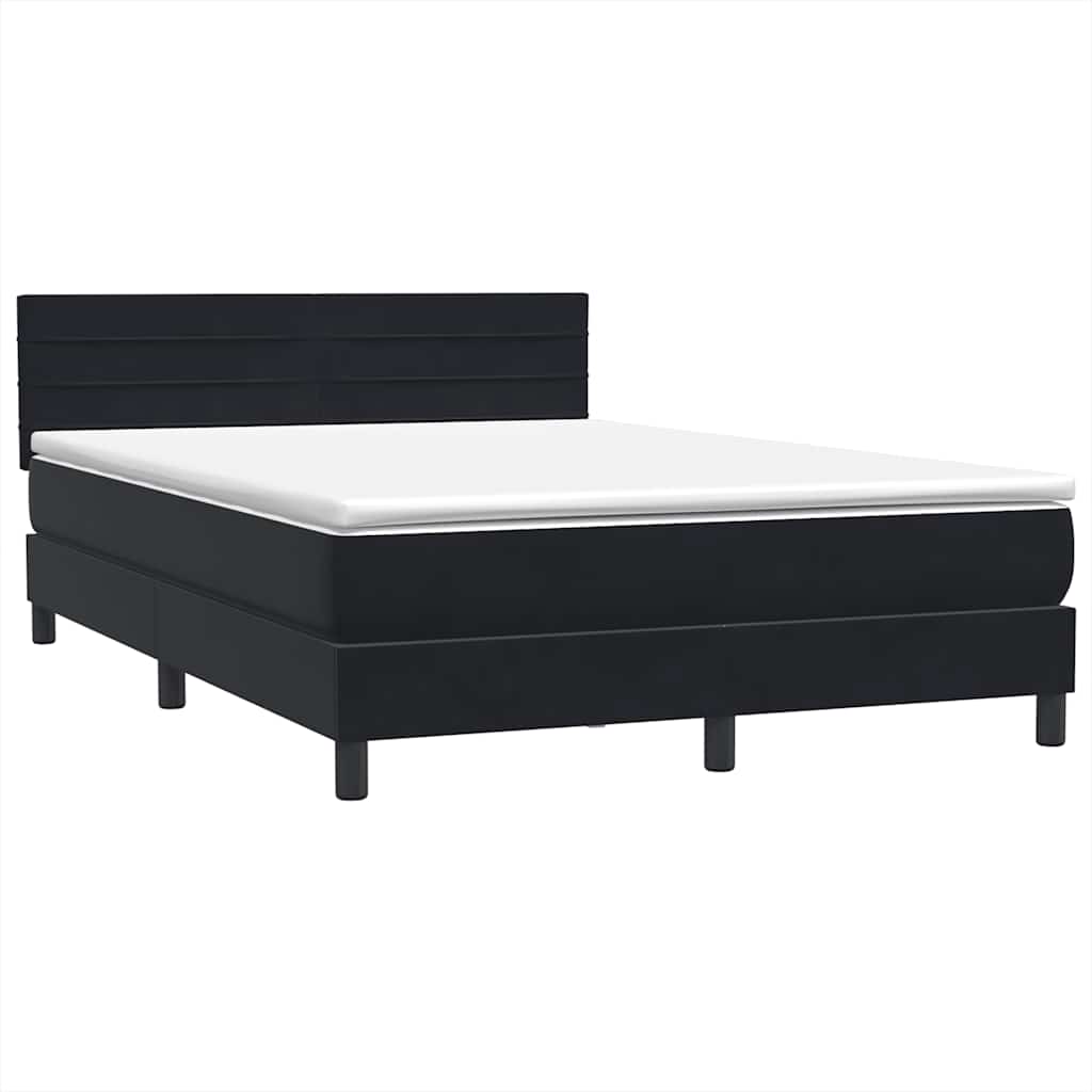 Boxspring met matras en LED fluweel zwart 160x220 cm