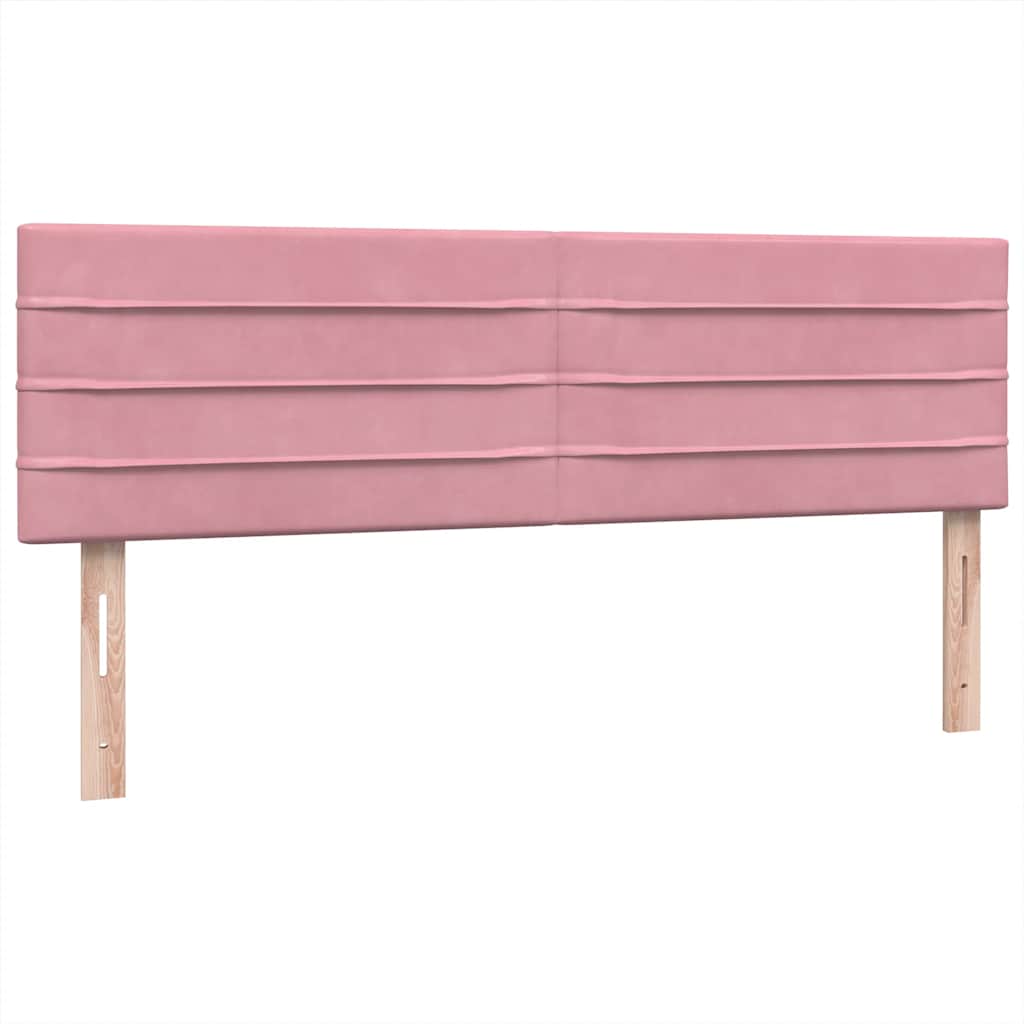 Boxspring met matras en LED fluweel roze 160x220 cm
