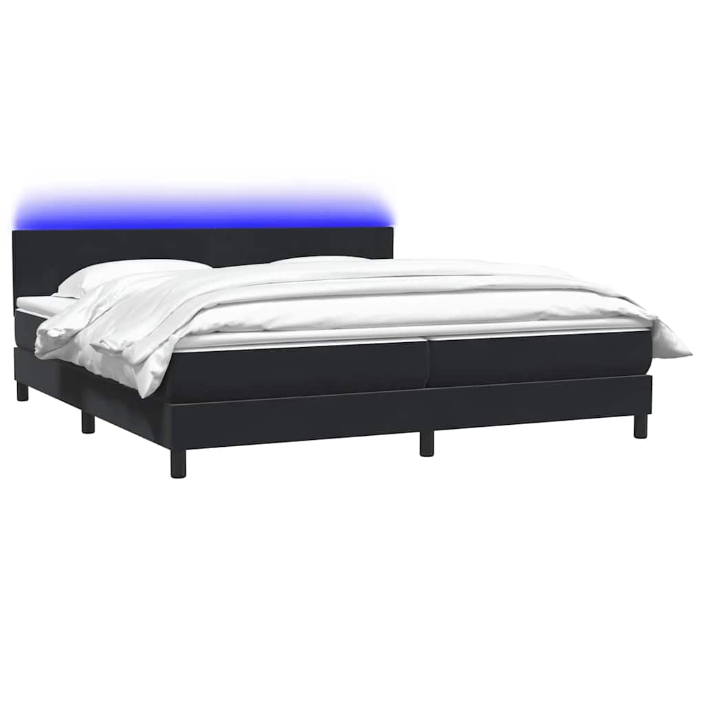 Boxspring met matras en LED fluweel zwart 200x210 cm