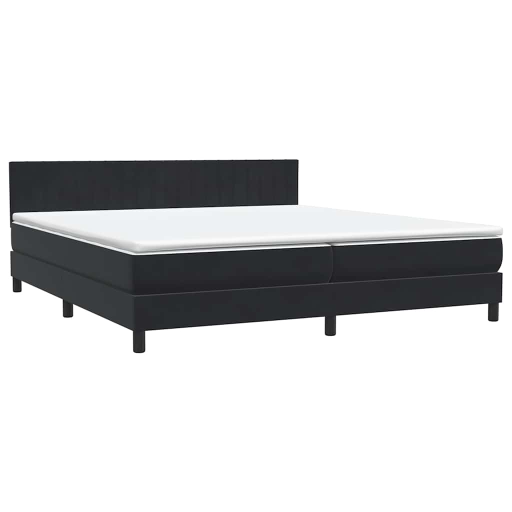Boxspring met matras en LED fluweel zwart 200x210 cm
