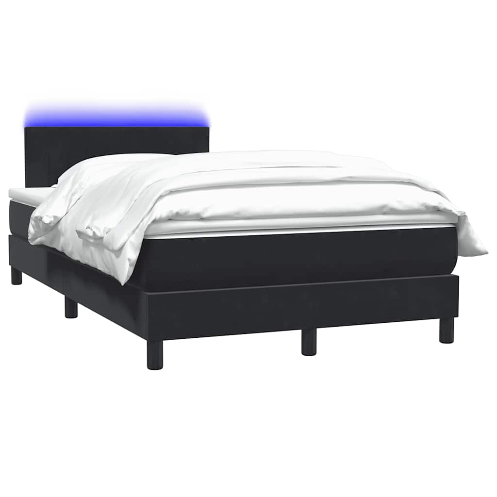 Boxspring met matras en LED fluweel zwart 120x220 cm