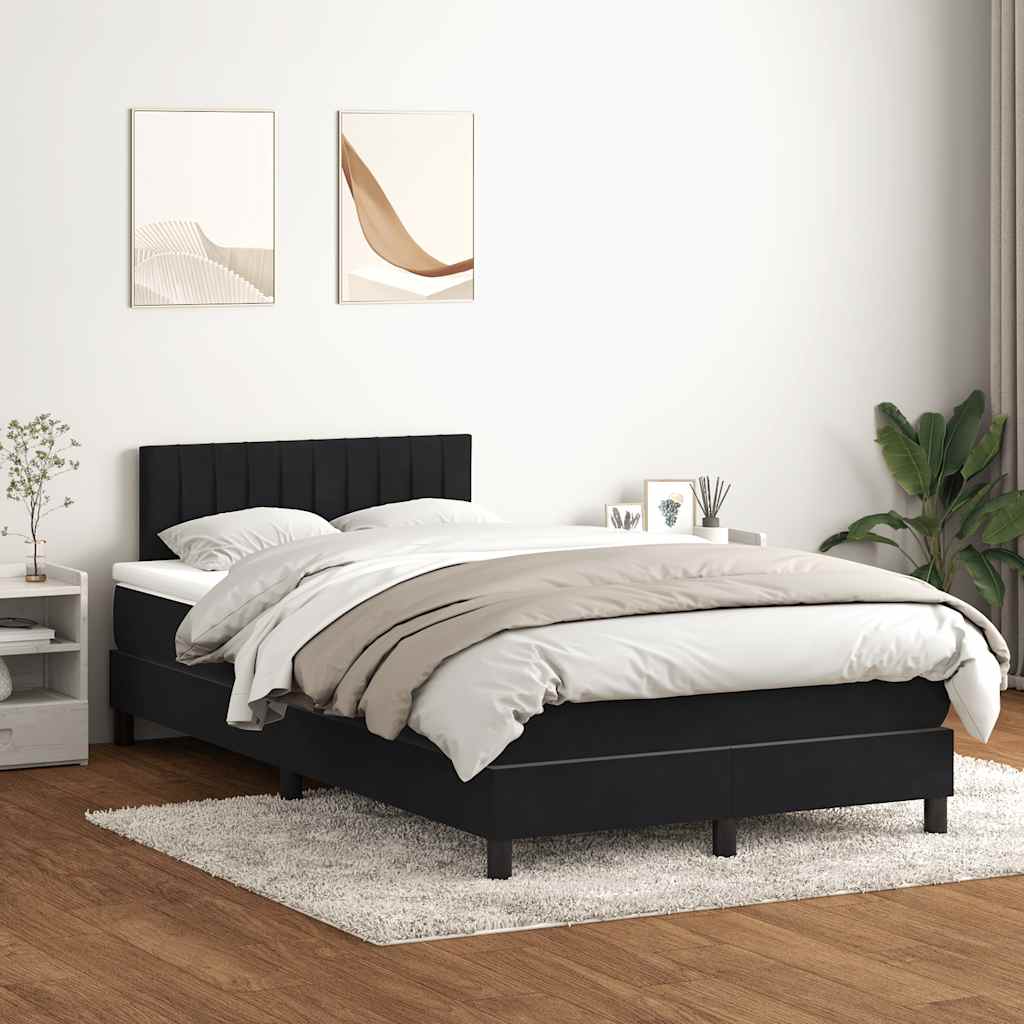 Boxspring met matras en LED fluweel zwart 120x220 cm