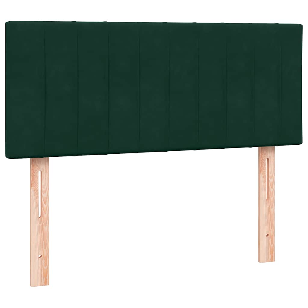 Boxspring met matras en LED fluweel donkergroen 120x220 cm