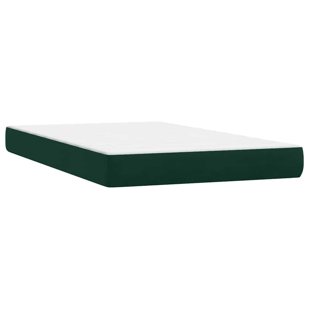 Boxspring met matras en LED fluweel donkergroen 120x220 cm