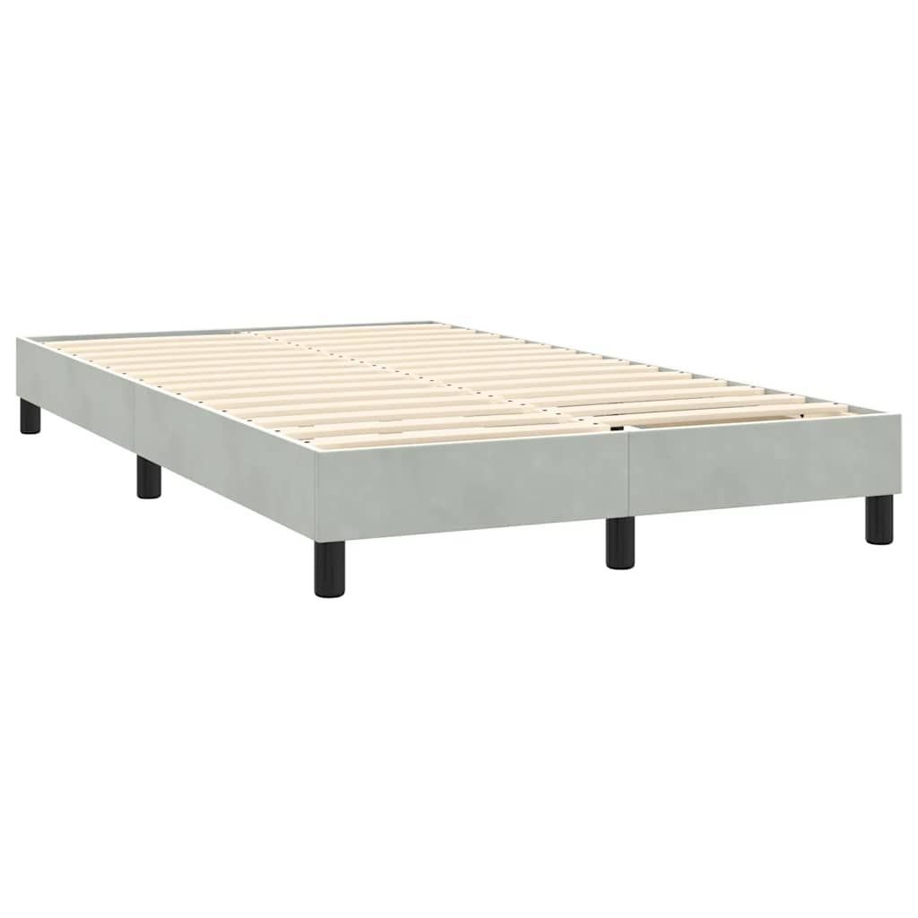 Boxspring met matras en LED fluweel lichtgrijs 140x220 cm