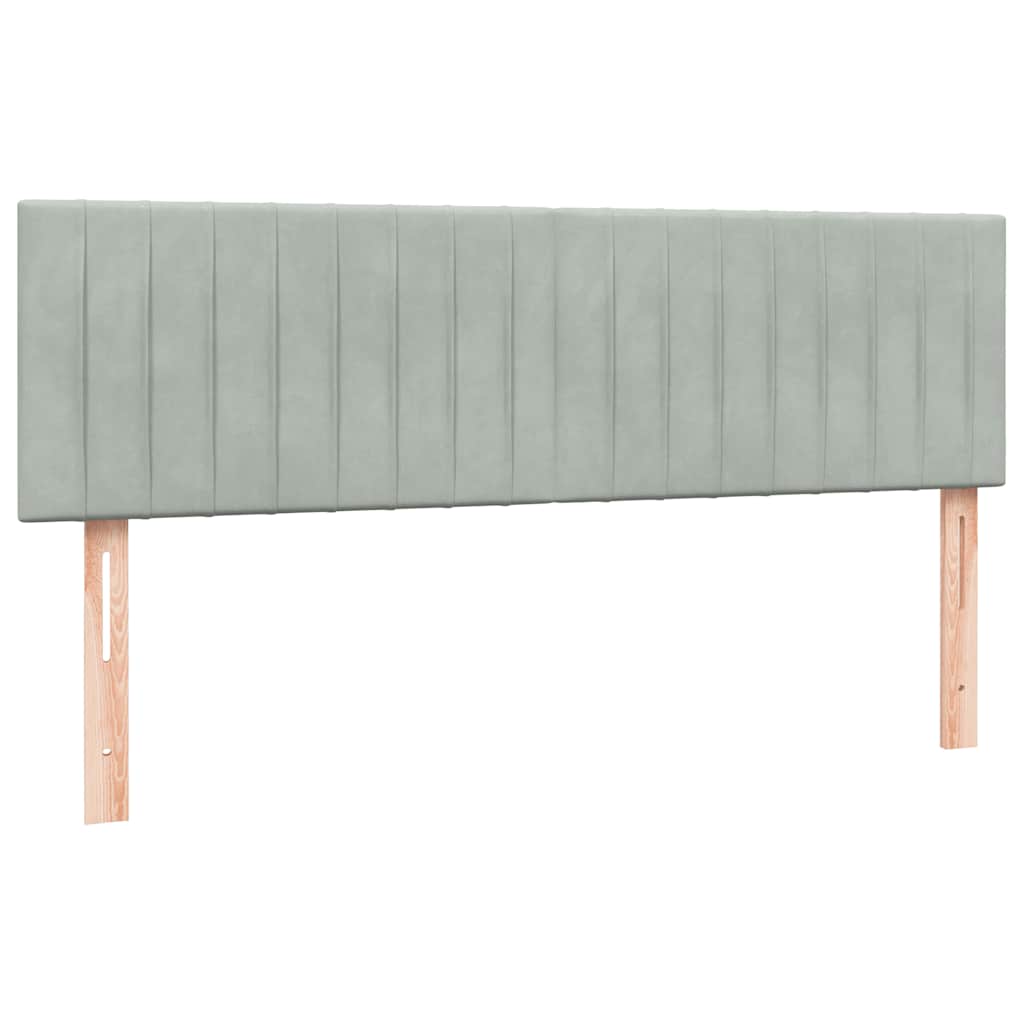 Boxspring met matras en LED fluweel lichtgrijs 140x220 cm