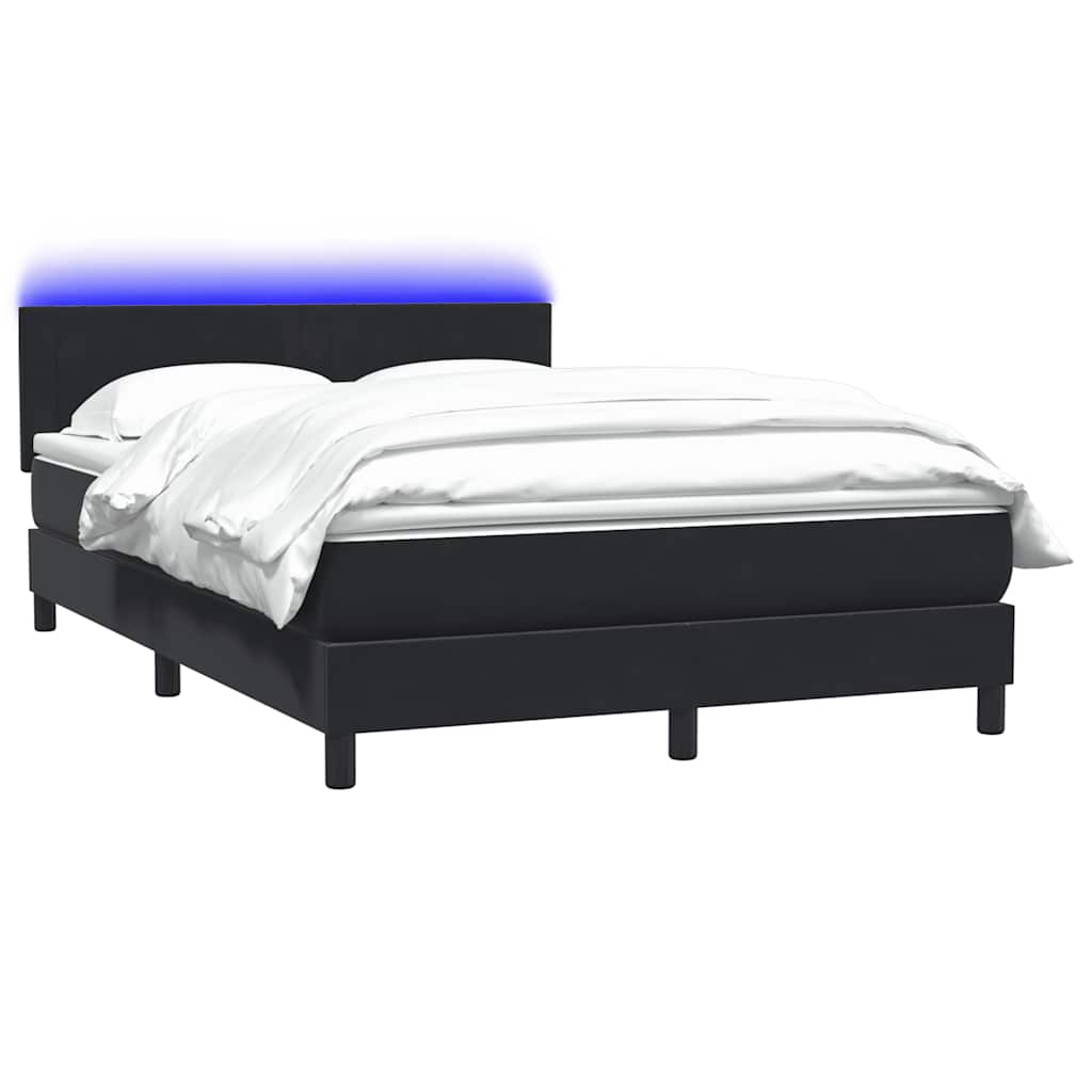 Boxspring met matras en LED fluweel zwart 140x220 cm