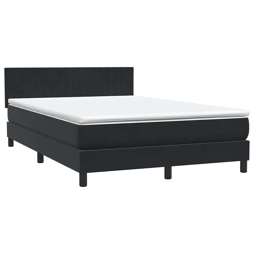 Boxspring met matras en LED fluweel zwart 140x220 cm