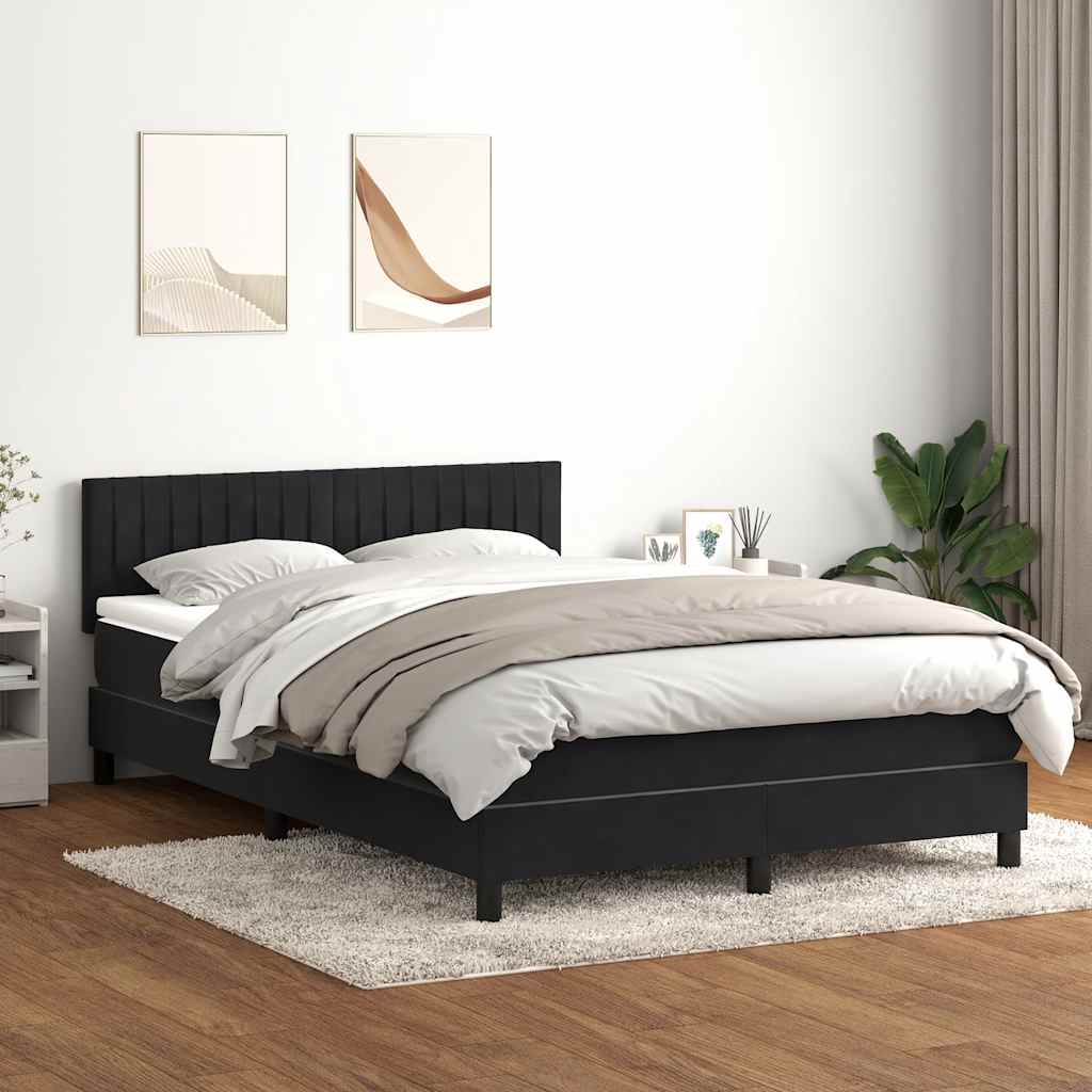 Boxspring met matras en LED fluweel zwart 140x220 cm