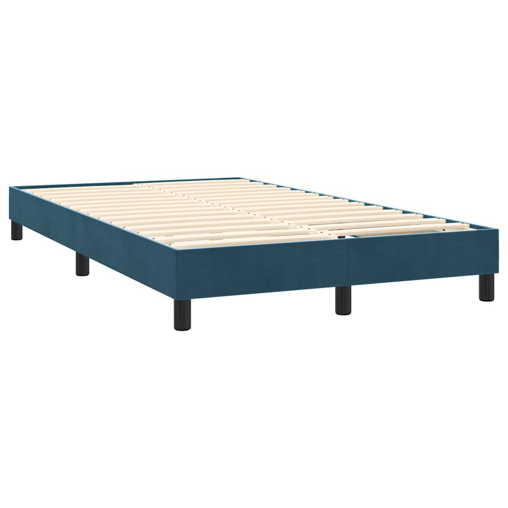 Boxspring met matras en LED fluweel donkerblauw 140x220 cm