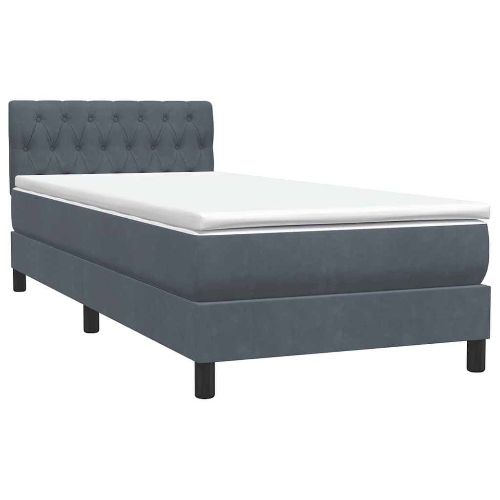 Boxspring met matras en LED fluweel donkergrijs 80x210 cm is nu te koop bij PeponiXL, paradijselijk wonen!