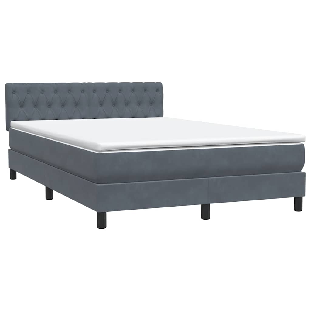 Boxspring met matras en LED fluweel donkergrijs 140x210 cm is nu te koop bij PeponiXL, paradijselijk wonen!