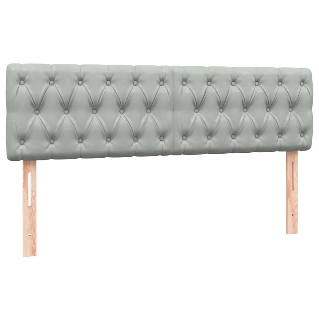 Boxspring met matras en LED fluweel lichtgrijs 160x210 cm is nu te koop bij PeponiXL, paradijselijk wonen!