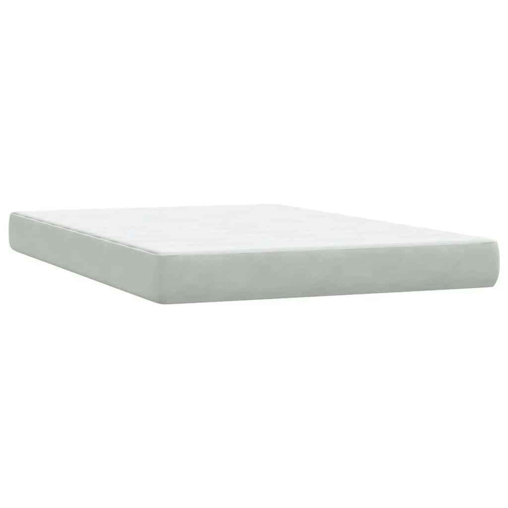 Boxspring met matras en LED fluweel lichtgrijs 160x210 cm is nu te koop bij PeponiXL, paradijselijk wonen!