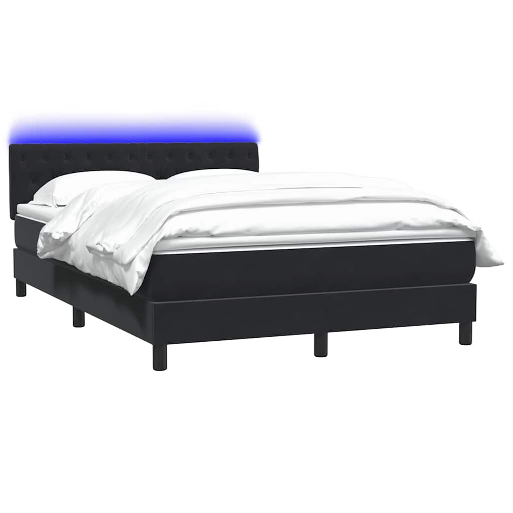 Boxspring met matras en LED fluweel zwart 160x210 cm is nu te koop bij PeponiXL, paradijselijk wonen!