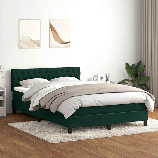 Boxspring met matras en LED fluweel donkergroen 160x210 cm is nu te koop bij PeponiXL, paradijselijk wonen!