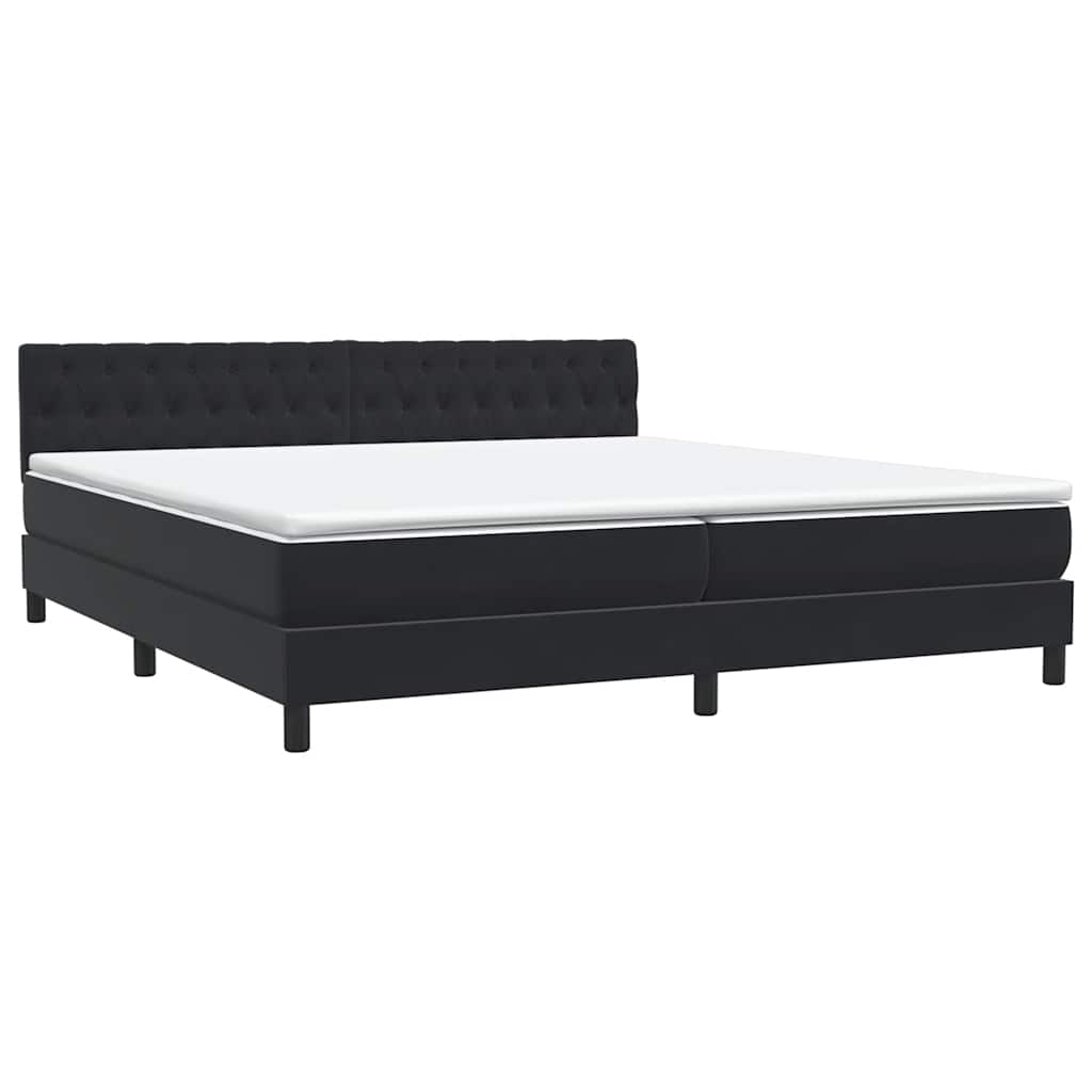 Boxspring met matras en LED fluweel zwart 200x210 cm