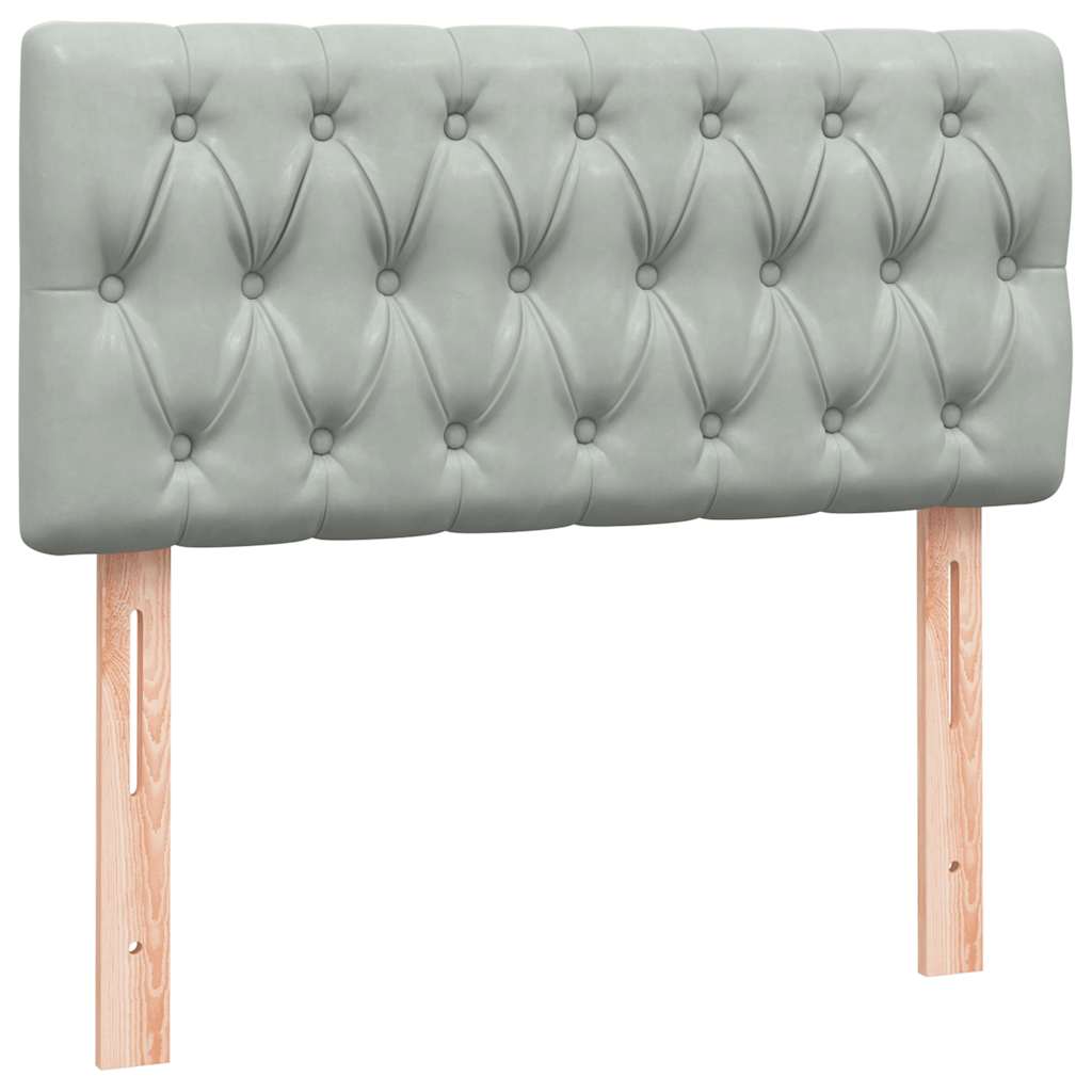 Boxspring met matras en LED fluweel lichtgrijs 100x220 cm