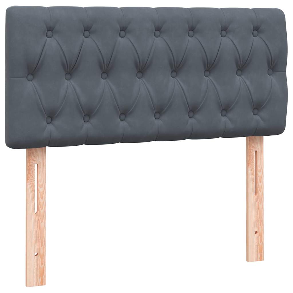 Boxspring met matras en LED fluweel donkergrijs 100x220 cm