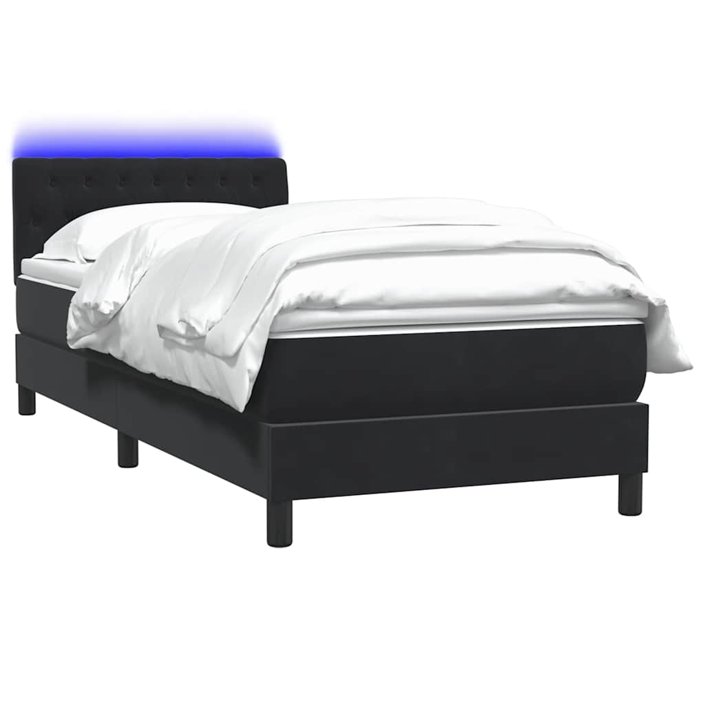 Boxspring met matras en LED fluweel zwart 100x220 cm