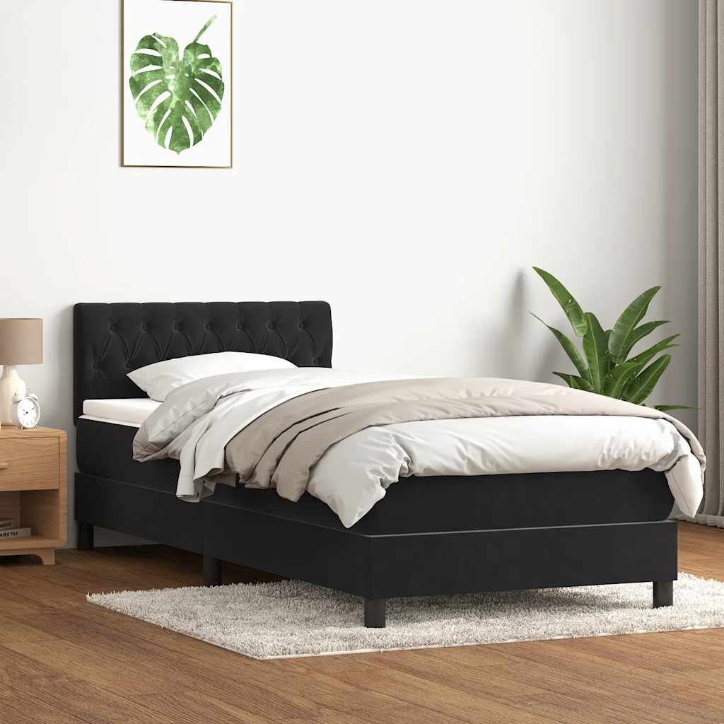 Boxspring met matras en LED fluweel zwart 100x220 cm